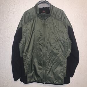 Vintage Y2K Nike Red Swoosh Black Tag Green/Black Full Zip Jacket XL